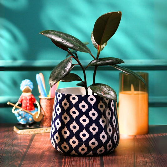 Navy Charm Meena Metal Pot- 5 inches (Only Pot)