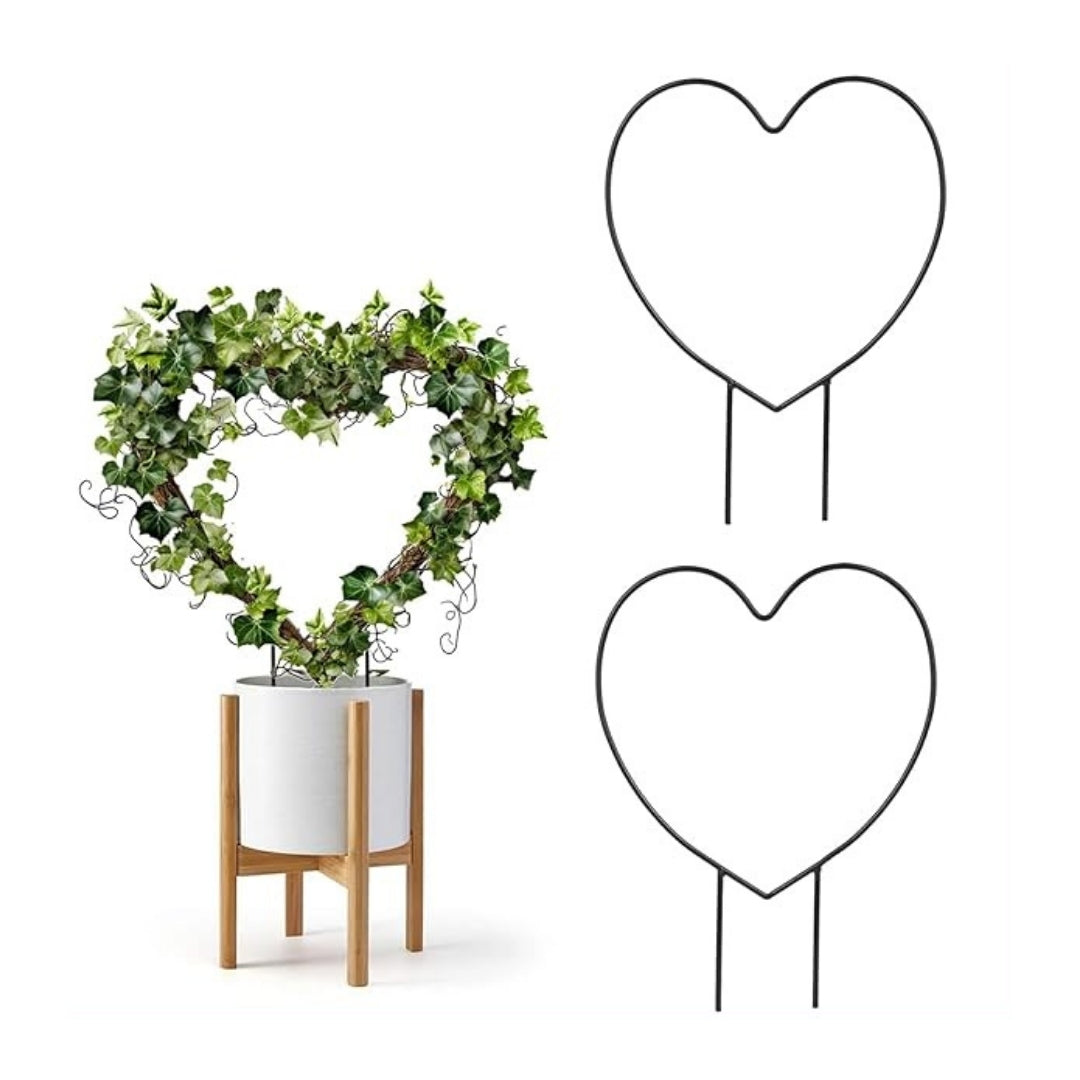 Decorative Heart Shape Planter Stand,Plant Supporter,Plant Climber,Plant Decor Plant straightener For Indoor and outdoor plants- Pack of 2