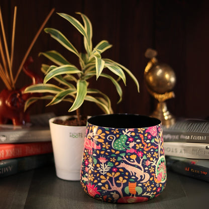 Jungle Aesthetic Meena Metal Pot- 5 inches (Only Pot)