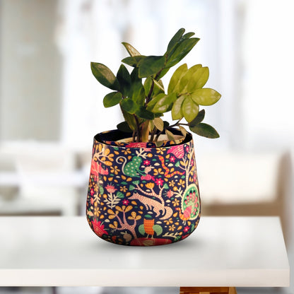 Jungle Aesthetic Meena Metal Pot- 5 inches (Only Pot)