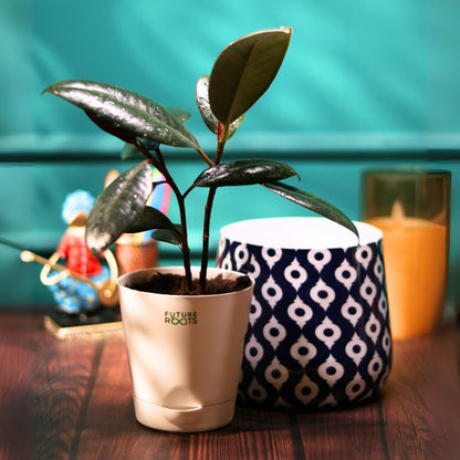Navy Charm Meena Metal Pot- 5 inches (Only Pot)