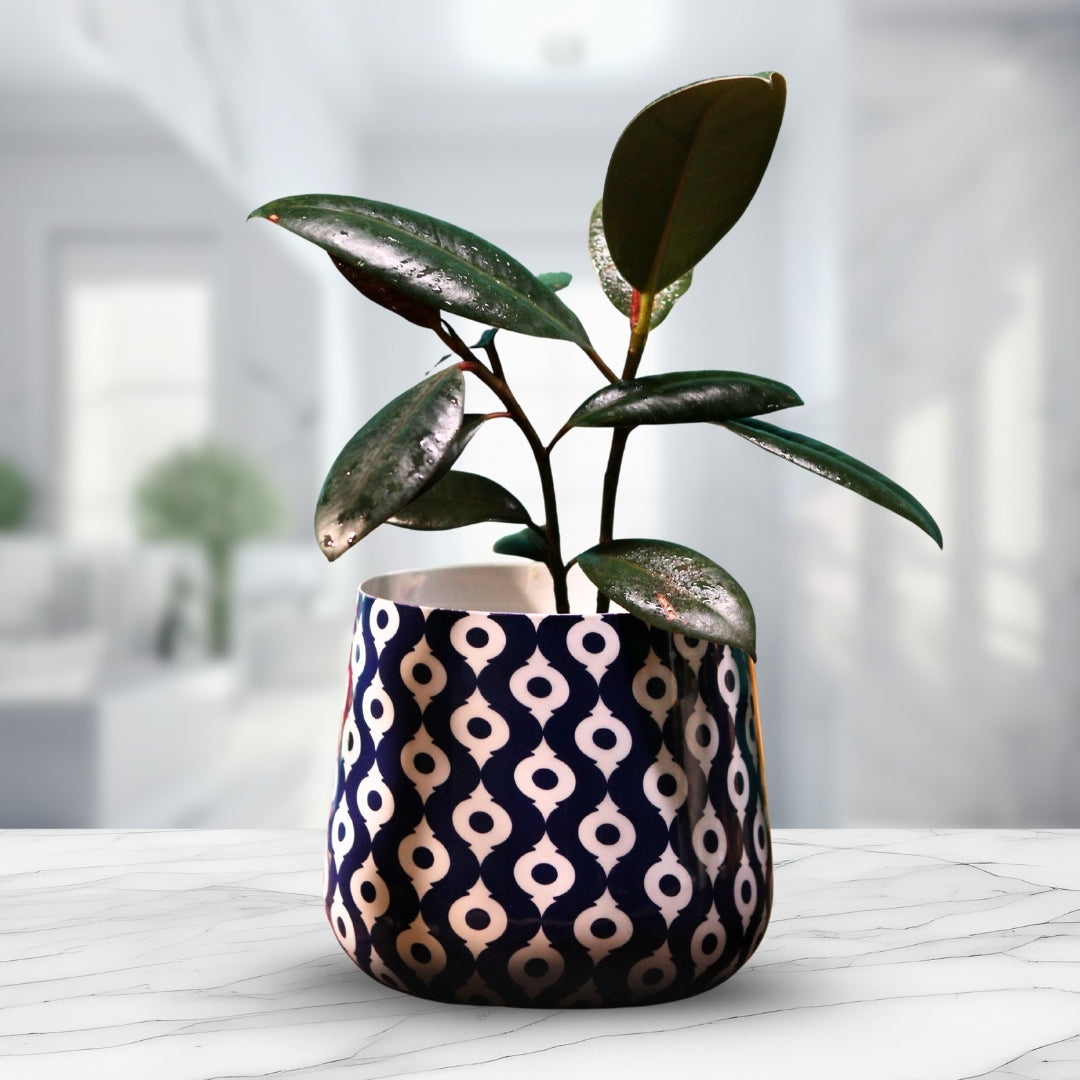 Navy Charm Meena Metal Pot- 5 inches (Only Pot)
