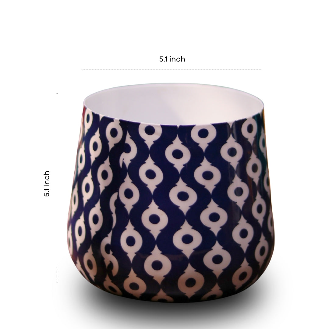 Navy Charm Meena Metal Pot- 5 inches (Only Pot)