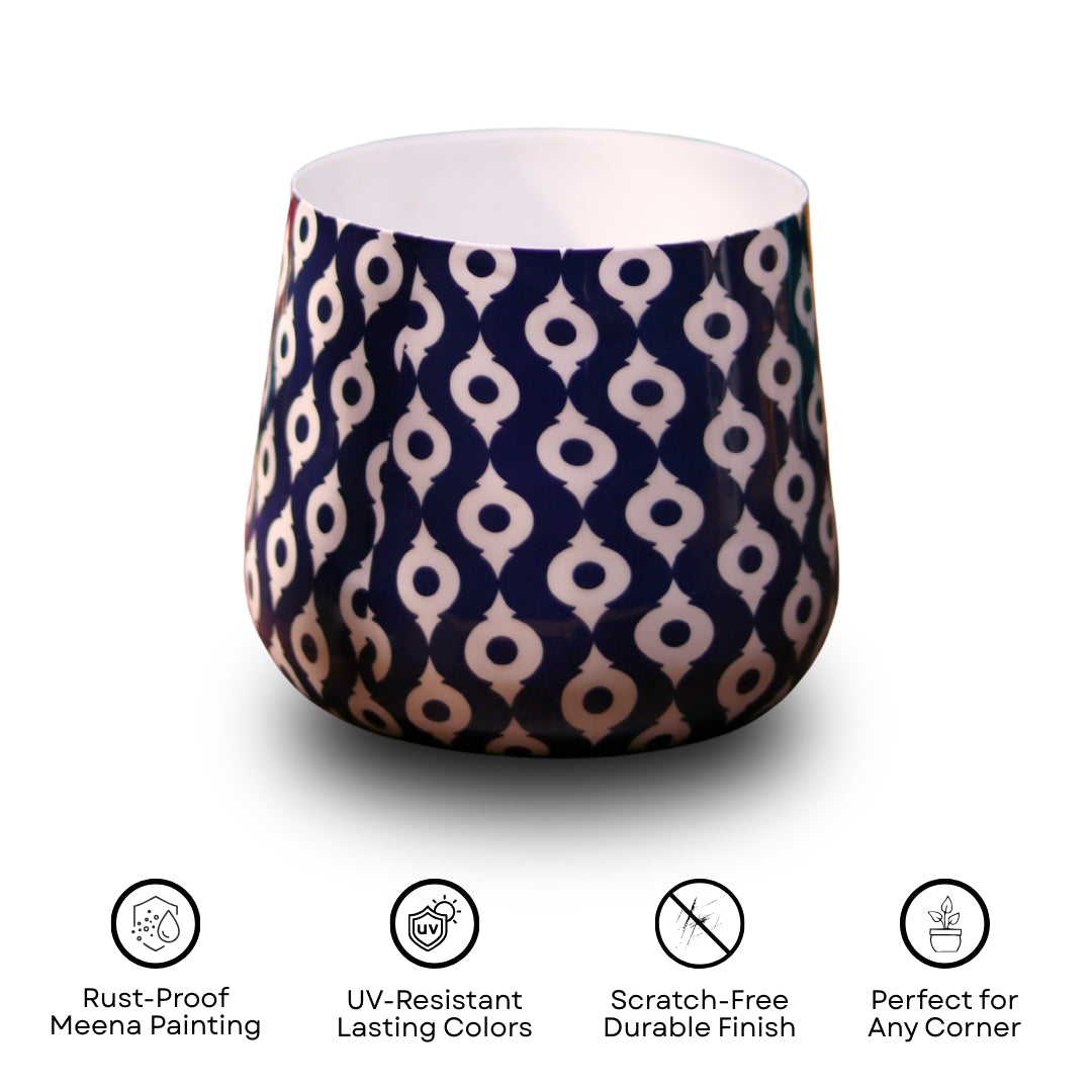 Navy Charm Meena Metal Pot- 5 inches (Only Pot)