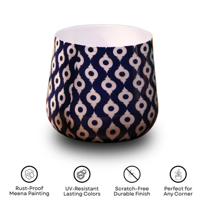 Navy Charm Meena Metal Pot- 5 inches (Only Pot)