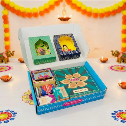 Good Luck Gift Hamper | Gold Polished Ganpati Idol with Metal Urli, Candles, Organic Dhoop, Decorative Jharokas & Snacks | Diwali, Bhaidooj, Housewarming Gift Set