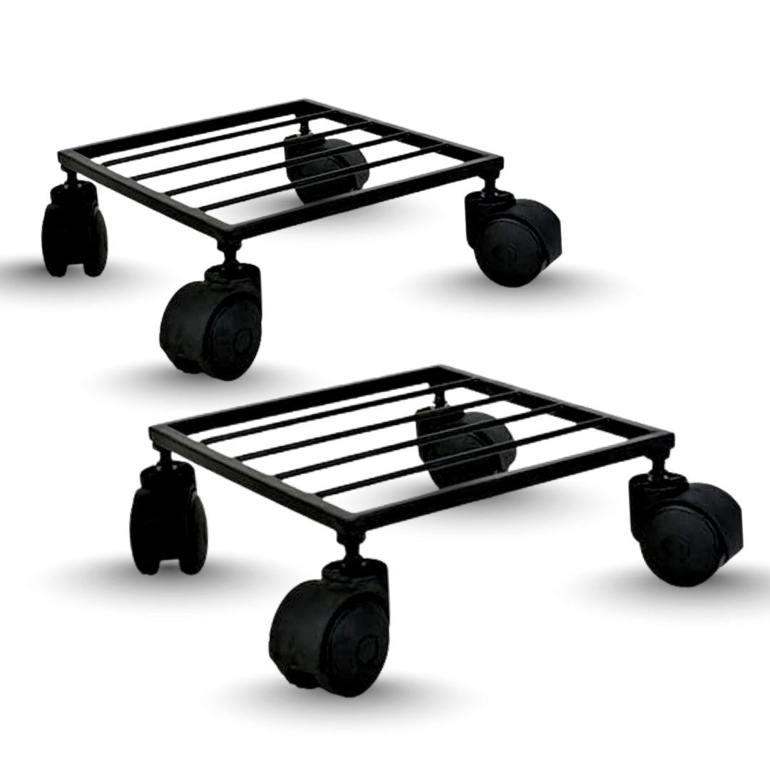 Heavy Duty Wheel Pot Stands-Metal Planter Stand(Black) Perfect for Indoor/Outdoor Heavy Tyre Gamla Potholder for Home and Garden Decor(Pack of 2)