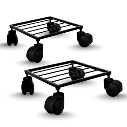 Heavy Duty Wheel Pot Stands-Metal Planter Stand(Black) Perfect for Indoor/Outdoor Heavy Tyre Gamla Potholder for Home and Garden Decor(Pack of 2)